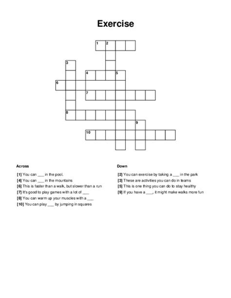 exercise system crossword clue|type of letter crossword clue.